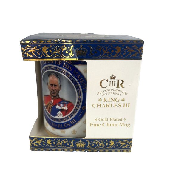 King Charles III Coronation Collectors Lippy Mug Souvenir Elgate Gold Plated NEW - Picture 2 of 7